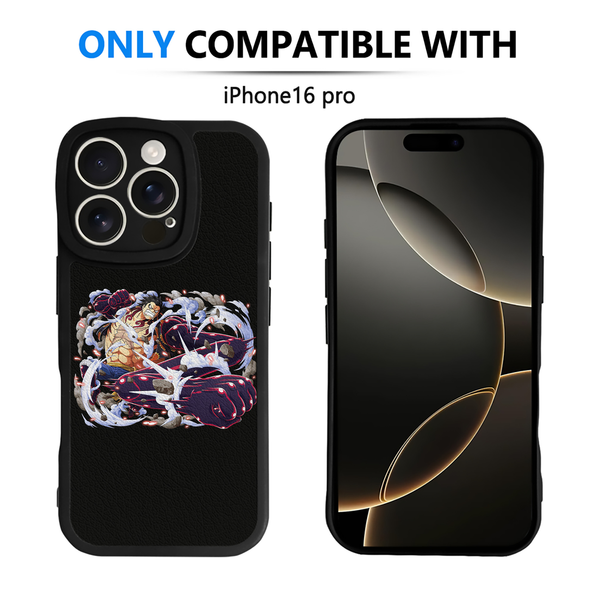 （画像用） ワンピース モンキー・D・ルフィ ONE PIECE Monkey D. Luffy 【iPhone 16シリーズ対応】シリコンスマホケース（レザー調） 材質：シリコン